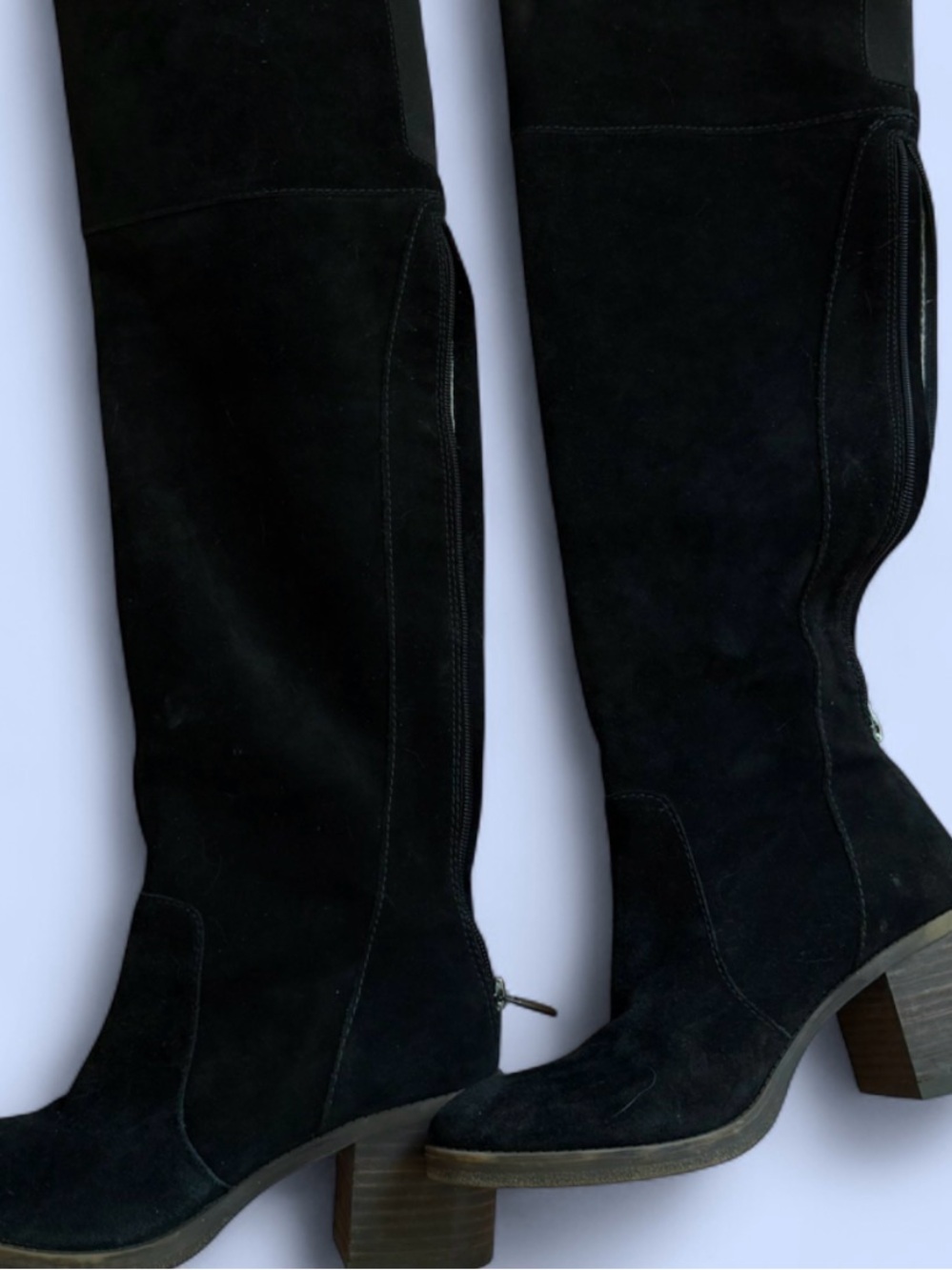 Classic Black Suede Knee-High Boots - Timeless Women's Style